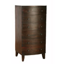 FurnitureToday Seville dark 6 drawer tall chest of drawers