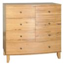 FurnitureToday Seville oak 7 drawer large chest of drawers