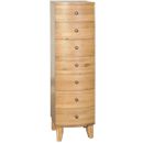 FurnitureToday Seville oak 7 drawer tall chest of drawers