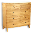 FurnitureToday Seville pine 7 drawer large chest of drawers