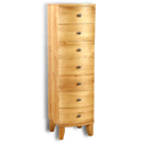 Seville pine 7 drawer tall chest of drawers