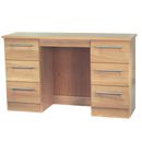 FurnitureToday Sherwood oak 6 drawer kneehole dressing table