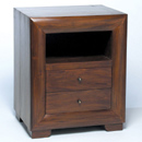Sirius mahogany bedside table with 2 drawers