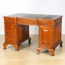 Small Office Desk Leather Top