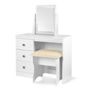 FurnitureToday Snowdon White 3 Drawer Vanity Dressing Table Set