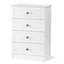 FurnitureToday Snowdon White 4 drawer midi chest of drawers