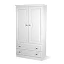 FurnitureToday Snowdon White wide 2 drawer wardrobe