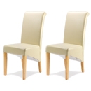 FurnitureToday Soho Ascot Cream Faux Leather Chair Set of 2
