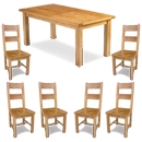 FurnitureToday Soho Solid Oak 6ft Dining Table Set