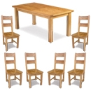 FurnitureToday Soho Solid Oak 6ft Dining Table Set