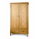 FurnitureToday Stanford Oak 2 Drawer Double Wardrobe