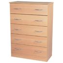 FurnitureToday Tara beech 5 drawer chest 