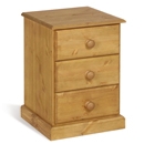 FurnitureToday Tarka Solid Pine 3 Drawer Bedside