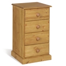FurnitureToday Tarka Solid Pine 4 Drawer Bedside