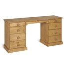 FurnitureToday Tarka Solid Pine Double Pedestal Dressing Table