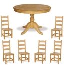FurnitureToday Tarka Solid Pine Drum Pedestal Amish Dining
