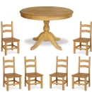 FurnitureToday Tarka Solid Pine Drum Pedestal Breton Dining