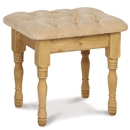 Tarka Solid Pine Large Button Top Stool