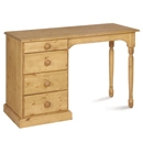 FurnitureToday Tarka Solid Pine Single Pedestal Dressing Table