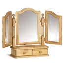 FurnitureToday Tarka Solid Pine Triple Arch Top and Drawer Mirror