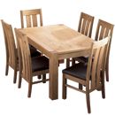 The Lyon Oak Slatted Chair Dining Table Set