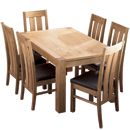 The Lyon Oak Slatted Chair Dining Table Set