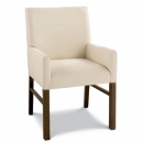 FurnitureToday Tokyo Low Back Walnut Ivory Leather Armchair