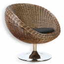 FurnitureToday Tokyo rattan swivel chair with pad
