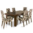 FurnitureToday Tokyo Walnut High Back Chair Extending Dining Set