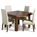 FurnitureToday Tokyo Walnut High Back Chair Square Dining Set