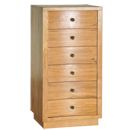 Toulouse oak 6 drawer tall chest
