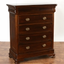FurnitureToday Vanessa dark wood chest of 5 drawers