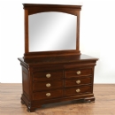 FurnitureToday Vanessa dark wood chest of 8 drawers with mirror