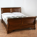 FurnitureToday Vanessa dark wood sleigh bed with high foot end