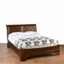 Vanessa dark wood sleigh bed with low foot end