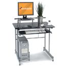 FurnitureToday Vegas Black Glass Computer Desk