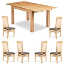 FurnitureToday Vegas Oak Extending Dining Table Set