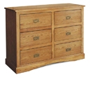 FurnitureToday Vermont Ash 6 Drawer Chest