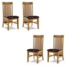 FurnitureToday Vermont Ash Slatted Dining Chair Set of 4 -