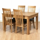FurnitureToday Vermont Solid Oak 4 Chair Dining set