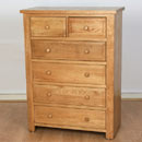 FurnitureToday Vermont Solid Oak 6 Chest of drawers