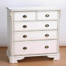 FurnitureToday Versailles white painted 5 drawer split chest