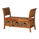 FurnitureToday Village furniture 3 drawer water hyacinth bench