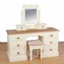 FurnitureToday Village Pine Painted Double Pedestal Dressing