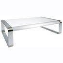FurnitureToday White and Chrome Rectangular Coffee Table 