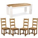 White Painted Junk Plank 4ft 4 Dijon Chair