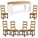 FurnitureToday White Painted Junk Plank 5ft 6 Dijon Chair