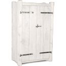 FurnitureToday White Painted Junk Plank Double Wardrobe