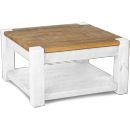FurnitureToday White Painted Junk Plank Square Coffee Table