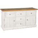 FurnitureToday White Painted Plank 5 Drawer 2 Door Unit